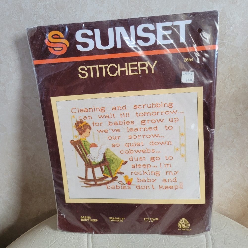 Vintage Craft Kit Cross Stitch Retro Boho